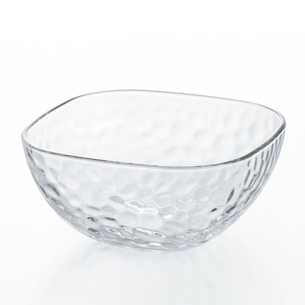 Aderia Square Bowl Large Dimpled Glass Serving Dish 165mm
