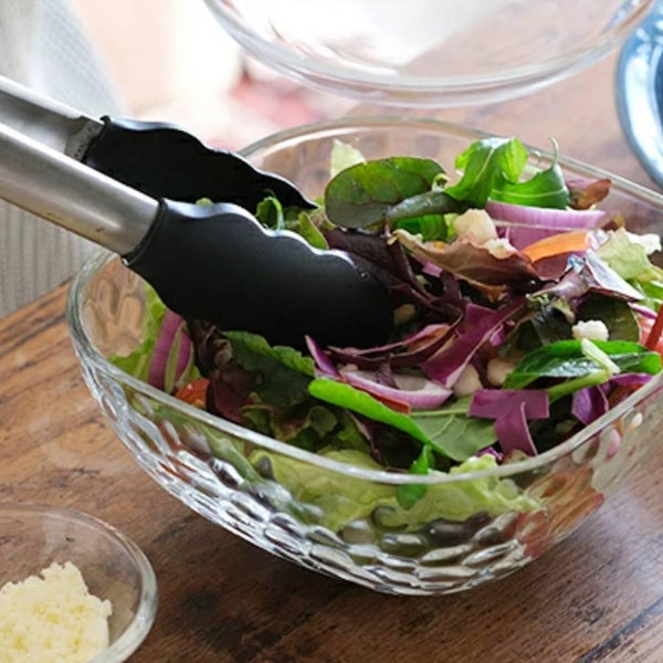 Aderia Square Bowl Large Dimpled Glass Serving Dish 165mm