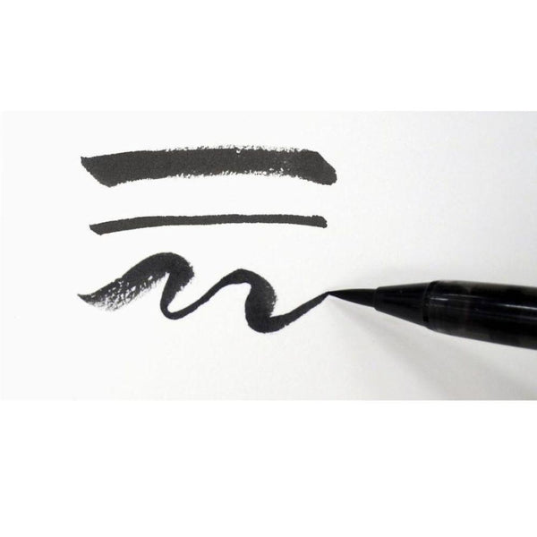 Akashiya Natural Bamboo Brush Red Lacquer Finish Pen With Wood Box