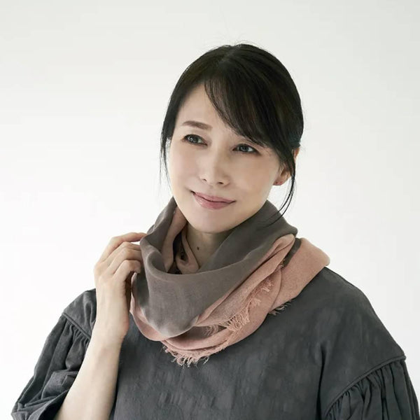Amami Oshima Naturally Mud-Dyed Cotton Scarf Brown & Tan