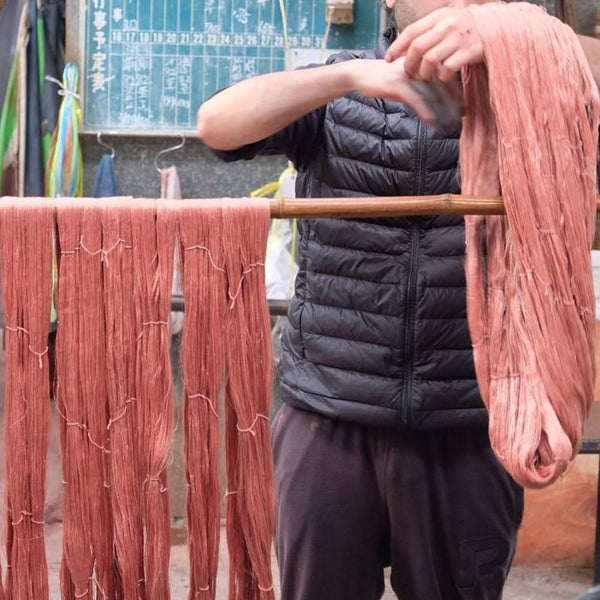 Amami Oshima Naturally Mud-Dyed Cotton Scarf Brown & Tan