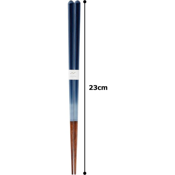 Aoba Dishwasher Safe Wooden Chopsticks Ocean Blue 23cm
