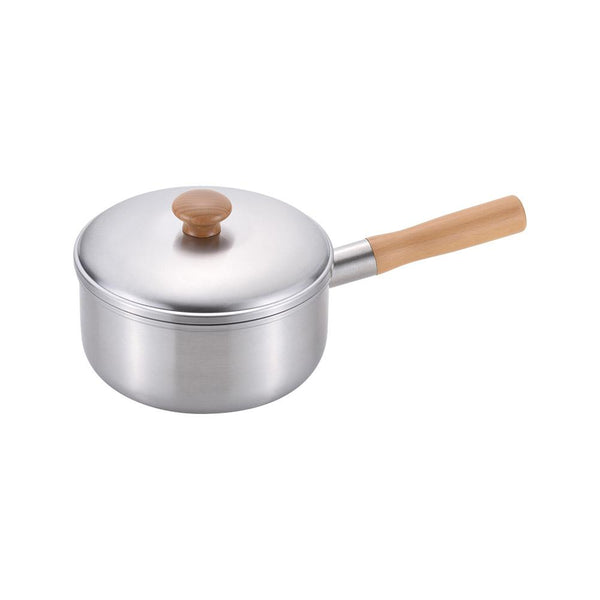Chitose Stylish Wooden-Handle Saucepan With Lid (IH Compatible) 2.2L