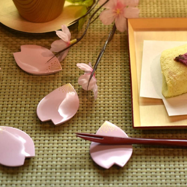 Decorative Sakura Chopsticks Rest Cherry Blossom Petal Shaped Pink 1pc