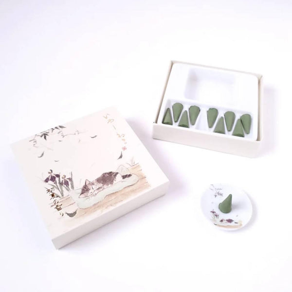 Early Summer Scent Incense Cones Set With Burner (10 Cones)