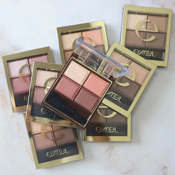 Excel Skinny Rich Shadow 4-Color Eyeshadow Quad Natural Brown Tones