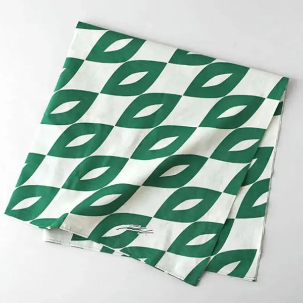 Furoshiki Green & White Pattern Designed Cotton Wrapping Cloth 90cm