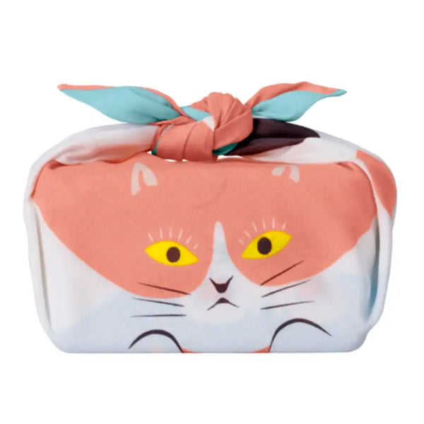 Furoshiki Modern Cute Cat Faces Design Small Cotton Wrapping Cloth 48cm