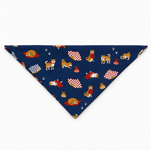 Furoshiki Shiba Inu Medium Blue Cotton Wrapping Cloth 27.6"