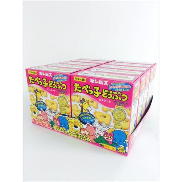 Ginbis Tabekko Dobutsu Animal Shaped Cookies 63g (Pack of 10)