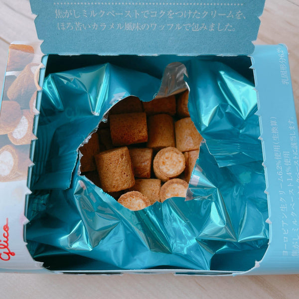 Glico Collon Milk Cream Filled Crunchy Caramel Waffle Bites 48g