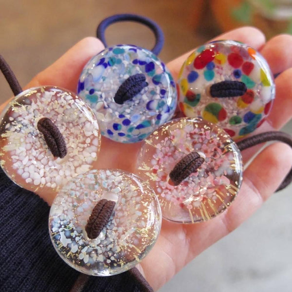 Hair Drop Handmade Glass Bead Hair Tie Sky Blue Glass