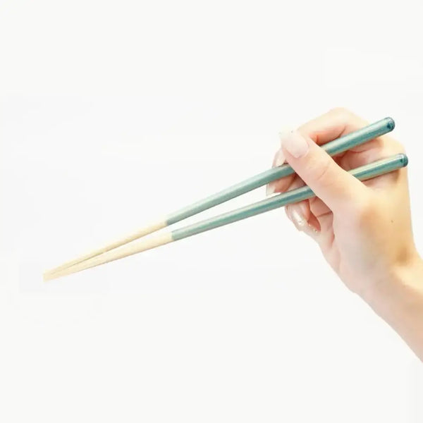 Handcrafted Wooden Chopsticks Non-Slip Dishwasher Safe Foggy Blue 21cm