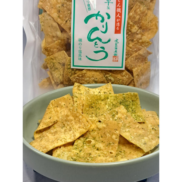 Handmade Karinto Thin & Crispy Crackers Salty Nori Seaweed Flavor 90g