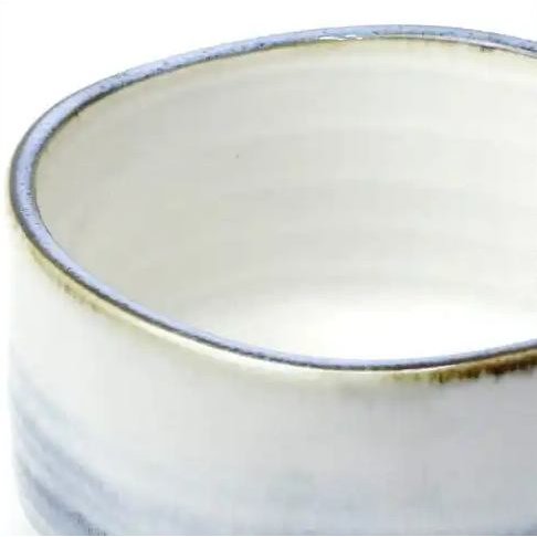 Handmade Mino Ware Chawan Matcha Cup Blue Haze Design Tea Bowl