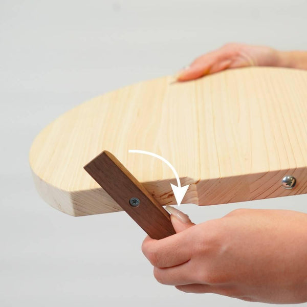 Handmade Self-Standing Hinoki Cutting Board Wooden Chopping Board