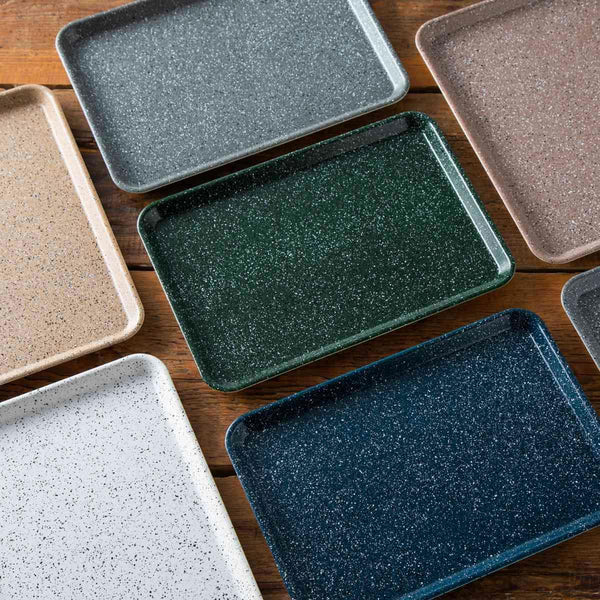 Handmade Stone Style Kishu Lacquerware Tray Non-Slip Navy Blue