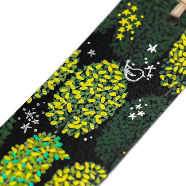 Holographic Foil Stamped Bookmark Green Trees Design 2 ct.
