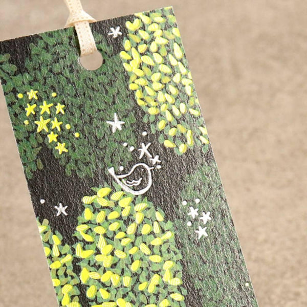 Holographic Foil Stamped Bookmark Green Trees Design 2 ct.