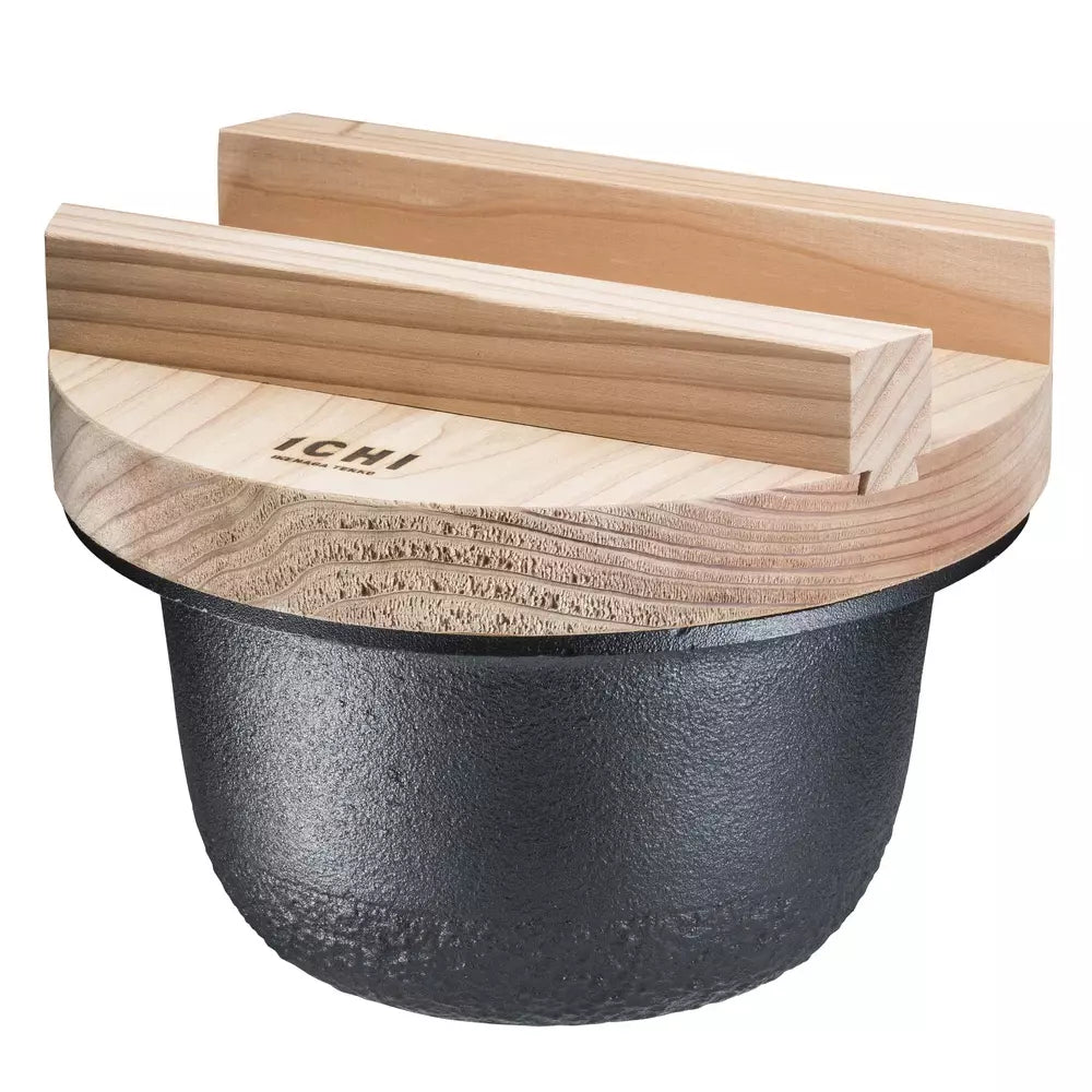 Cast Iron Small Rice Cooker With Wooden Lid IH Compatible