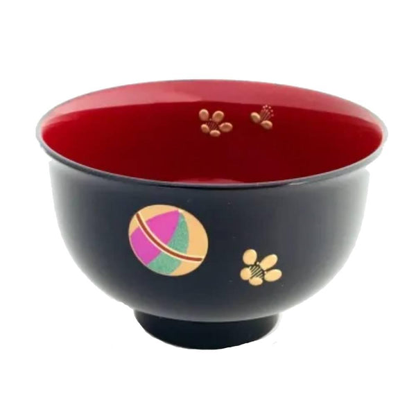 Isuke Japanese Lacquered Soup Bowls Temari Ball Design (Set of 2)