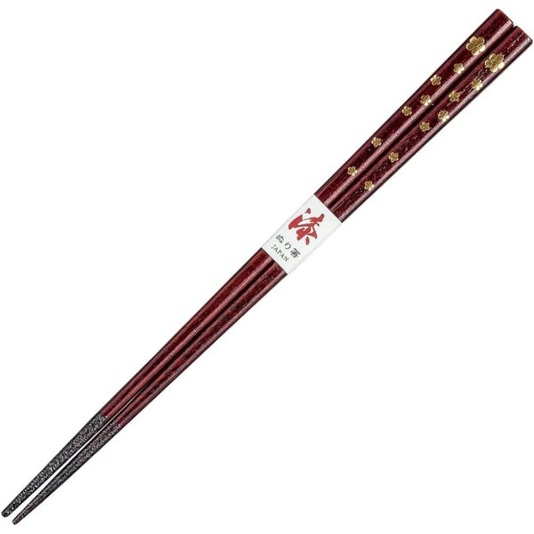 Isuke Lacquered Wooden Japanese Chopsticks Vermilion Red