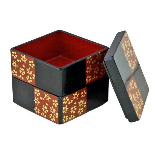 Isuke Mini Jubako Japanese Tiered Box Lacquered Wooden Box