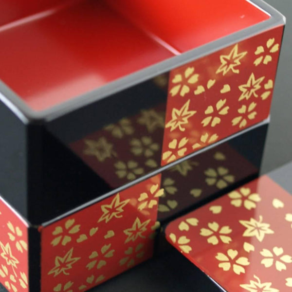 Isuke Mini Jubako Japanese Tiered Box Lacquered Wooden Box