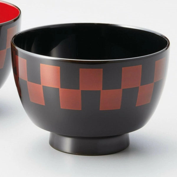 Isuke Sandalwood Lacquer Couple's Bowls Black & Vermilion (Set of 2)