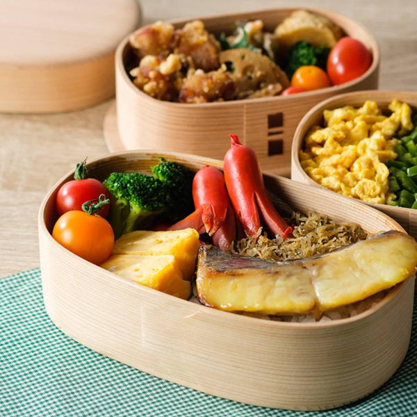 Isuke Wood Bento Box Japanese Lunchbox Shippo Pattern