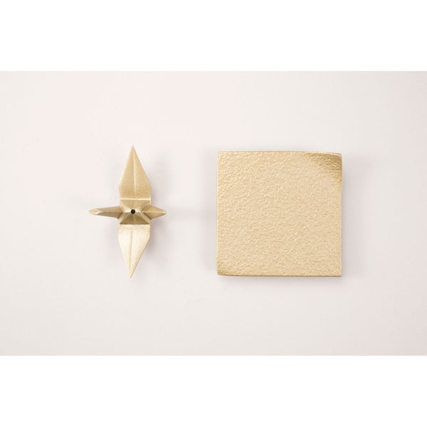 Iwachu Cast Iron Origami Paper Crane Golden Incense Holder