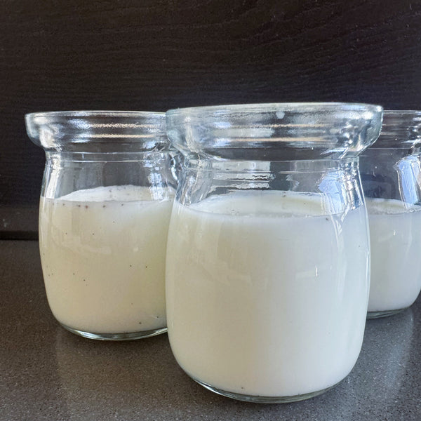 milk pudding in jars
