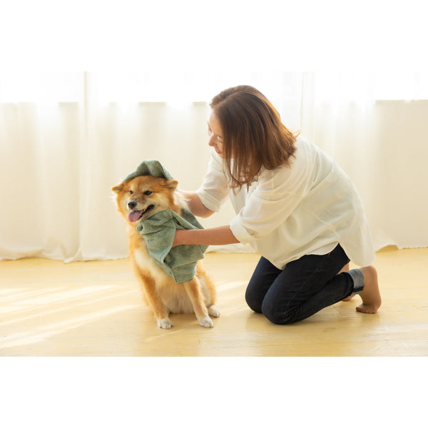 Jogan Pet Towel Super Absorbant Bath Towel for Pets Green 34×78cm