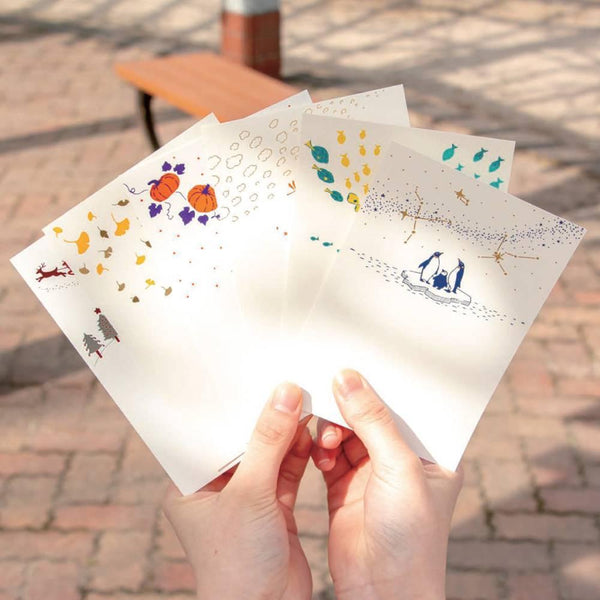 September Seasonal Foil Stamped Postcard Autumn Sky Design