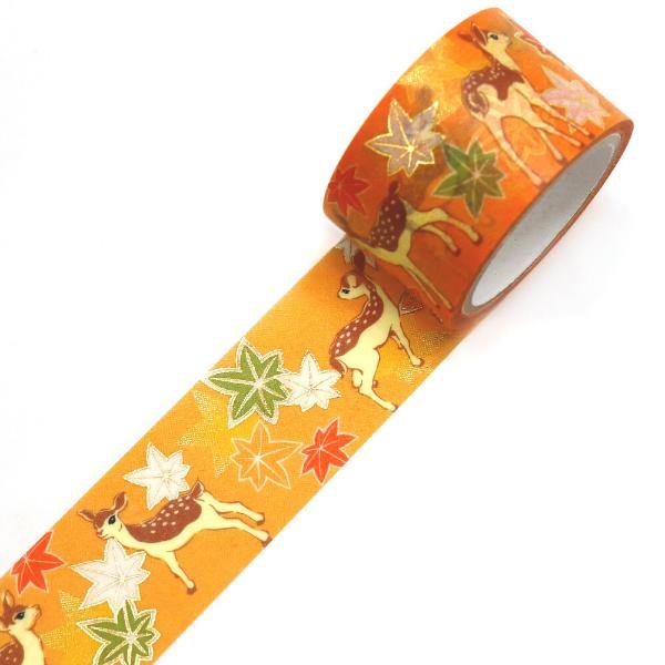 Kamiiso Kimono Washi Tape Deer Maple Leaf Pattern Masking Tape
