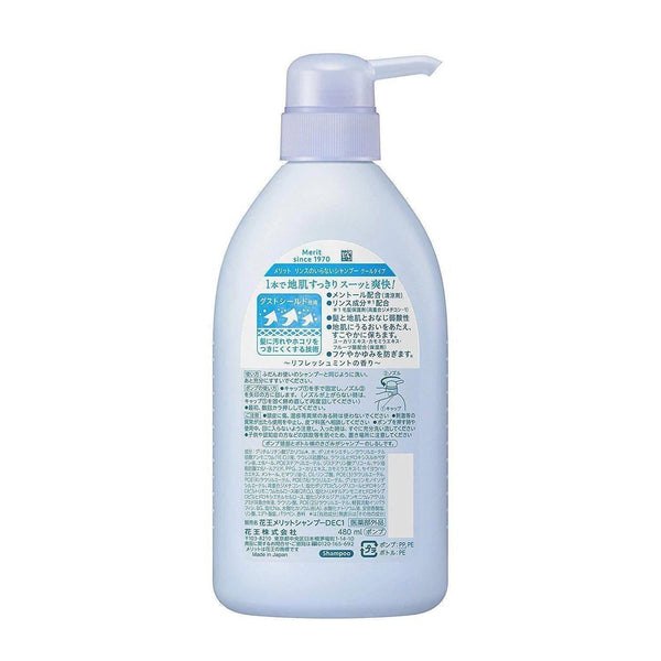 Merit 2-in-1 No-Rinse Shampoo Cool Type for Dandruff 480ml Pump Bottle