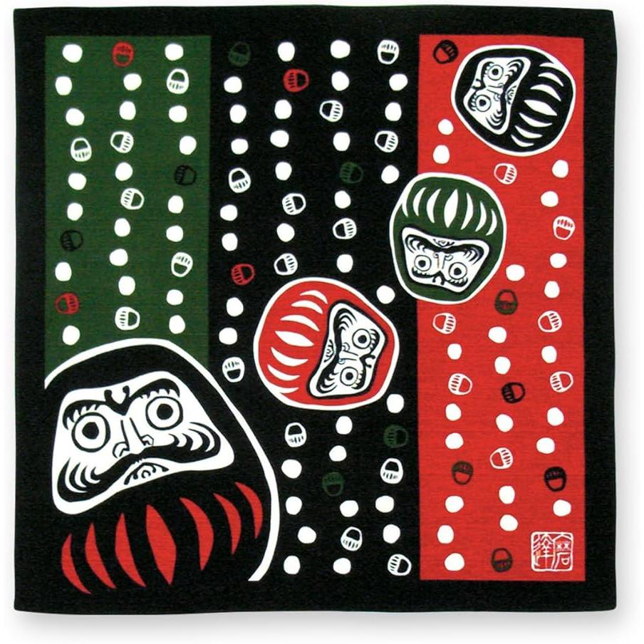 Kenema Furoshiki Nanakorobiyaoki Small Black Cotton Wrapping Cloth 50cm