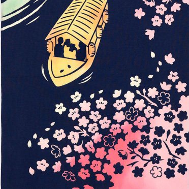 Kenema Tenugui Night Sakura Japanese Traditional Hand Dyed Cloth