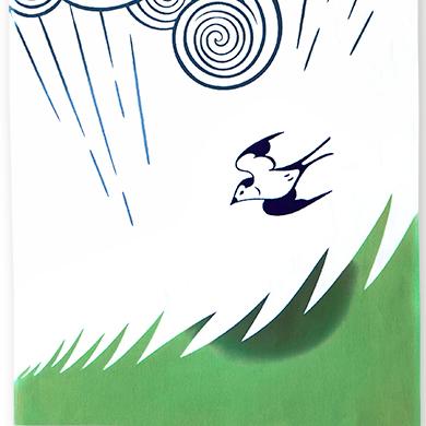 Kenema Tenugui Rain Clouds Japanese Traditional Hand Dyed Cloth