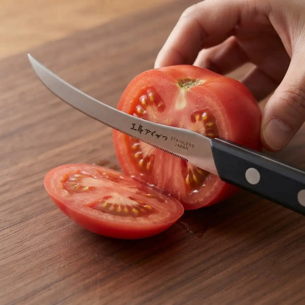 Kobo Aizawa Stainless Steel Tomato Slicer Serrated Fruit Knife 8.1"