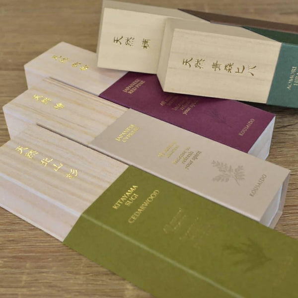 Kousaido All Natural Kitayama Sugi Cedar Incense in Wooden Box 20 Sticks