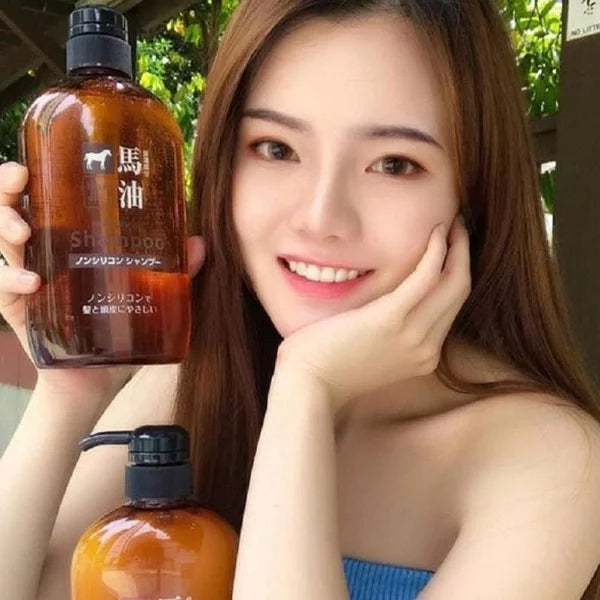Kumano Yushi Horse Oil Nourishing Shampo for Dry & Damaged Hair 600ml