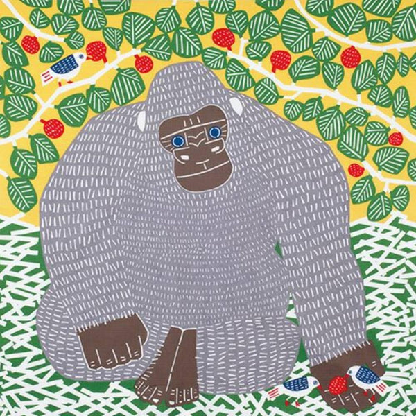 Large Furoshiki Gorilla Design Cotton Wrapping Cloth Mat 100cm