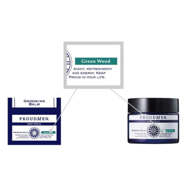 Proudmen Men's Grooming Balm Green Wood Fragrance Cream 40g