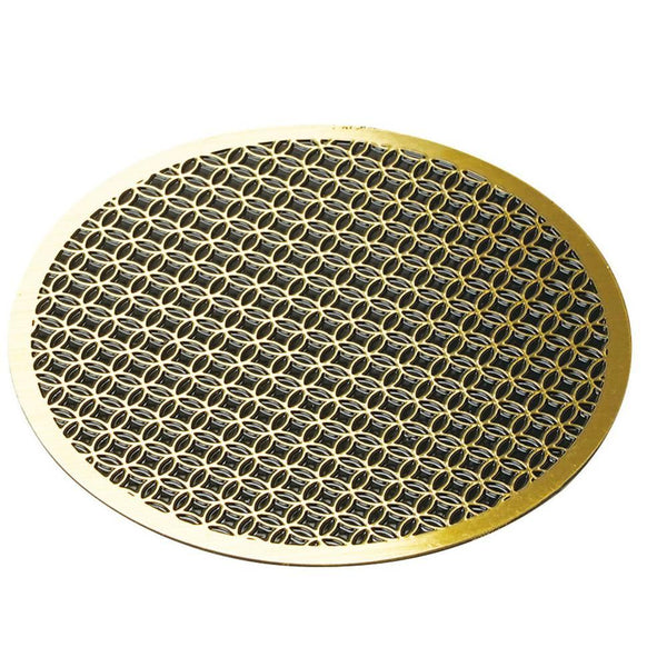 Luxury Brass Coaster Japanese Design Shippo Circles Pattern φ8.6cm