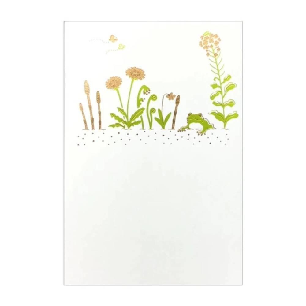 March Seasonal Foil Stamped Postcard Frog Design