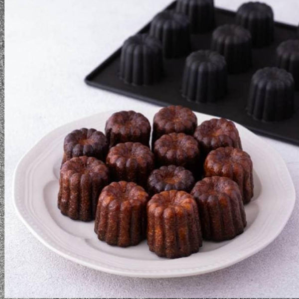 Matsunaga Nonstick Teflon Coated Canelé Baking Mold Tray 12 Cups