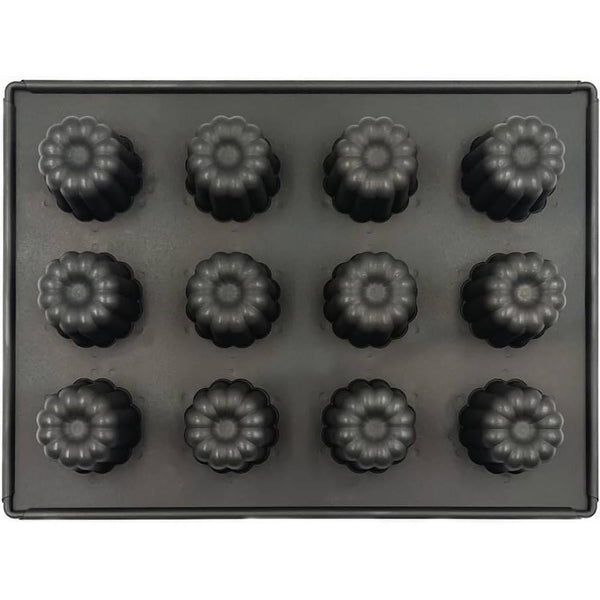 Matsunaga Nonstick Teflon Coated Canelé Baking Mold Tray 12 Cups