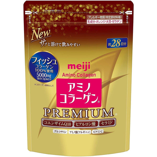 Meiji Amino Collagen Powder Premium for Skin & Joint Support 196g