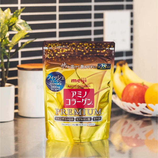 Meiji Amino Collagen Powder Premium for Skin & Joint Support 196g